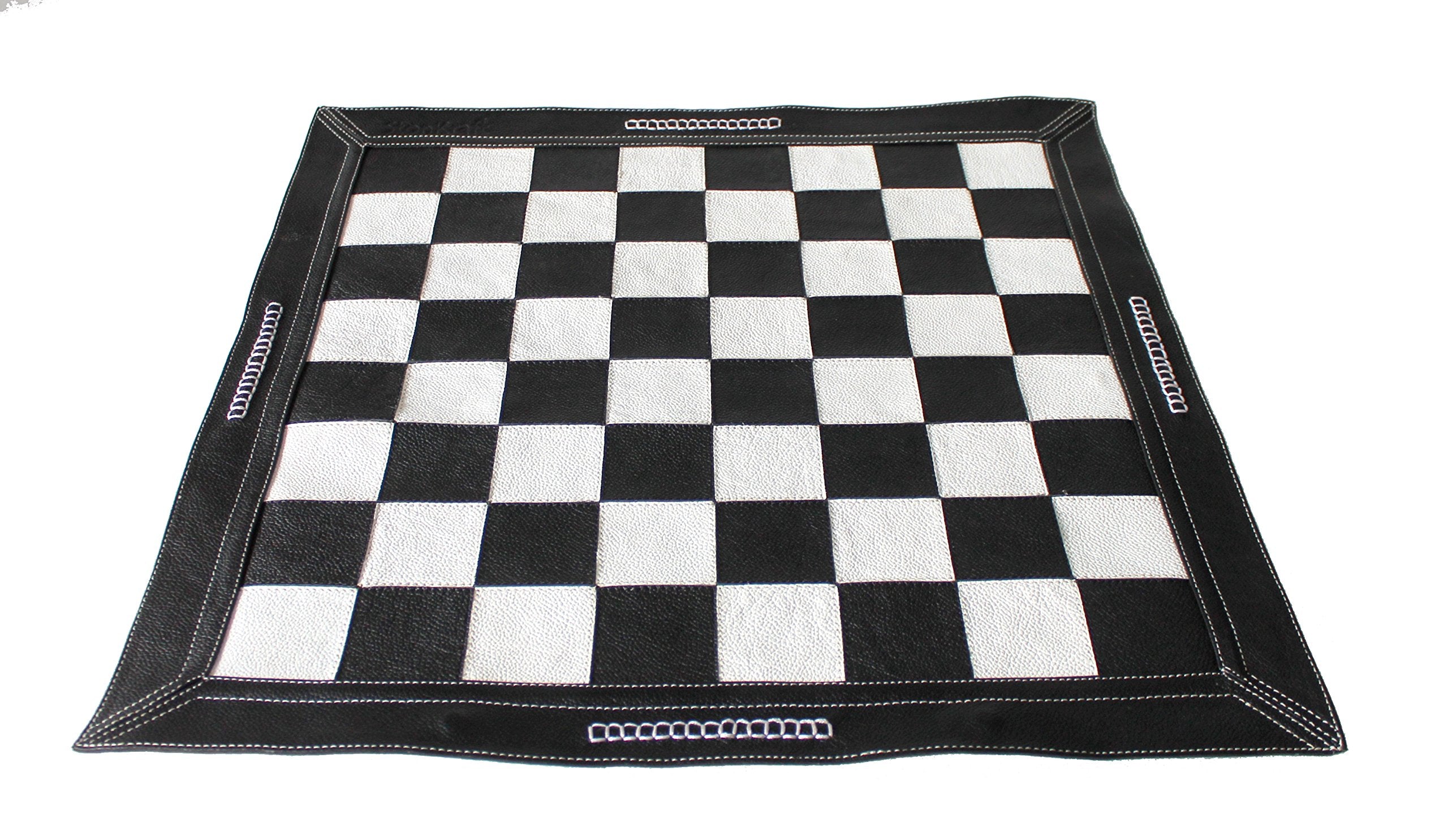 Stonkraft - 19" x 19" - Genuine Suede Leather Chess Board  | Roll-up Chess | Tournament Chess
