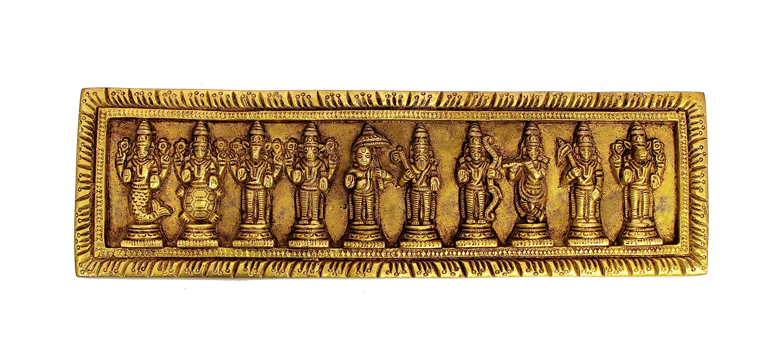 eSplanade Brass Vishnu Dashavatar Dashavatara Dasavatharam - Ten Incarnations Avtars of Lord Vishnu