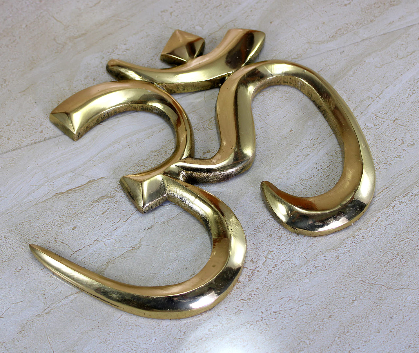 eSplanade Brass OM Wall Hanging Sculpture | Vastu | Fengshui | Goodluck, Auspicious, Religious symbols | Pooja Idols | Home Decor - 9" Inches