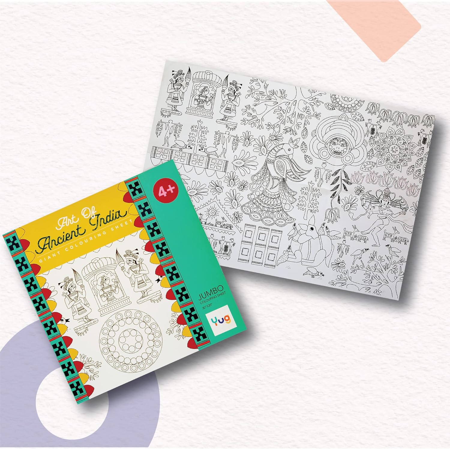 Art of Ancient India - Jumbo Colouring Sheet, Art Supplies for Kids, Colouring Book | Yug Games | Yug Books | Yug Publications