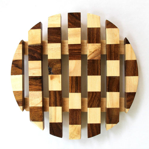 IVEI Trivet - Combination Wood - Wooden Serving platters - Big Coasters -Heat Resistent (Circle)