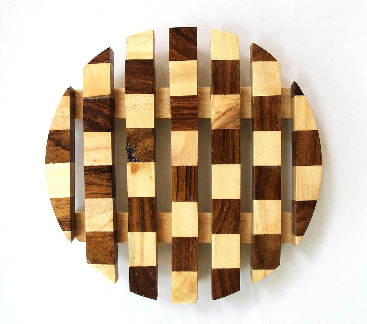 IVEI Trivet - Combination Wood - Wooden Serving platters - Big Coasters -Heat Resistent (Circle)