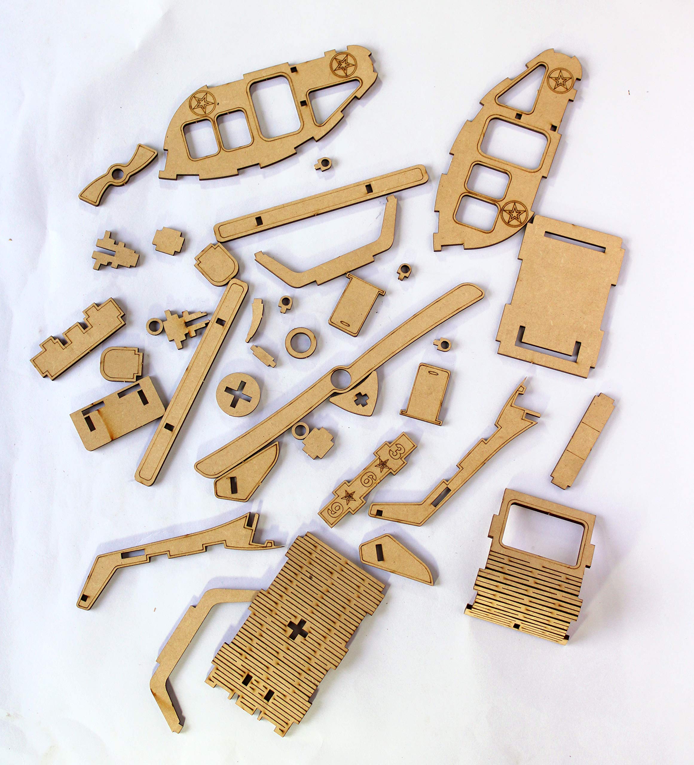 StonKraft 3D DIY MDF Puzzle - Glider, Aeroplane, Helicopter Retro Plane Model | Wooden Puzzle, DIY, Build your own, Construction Toy, Modeling Kit