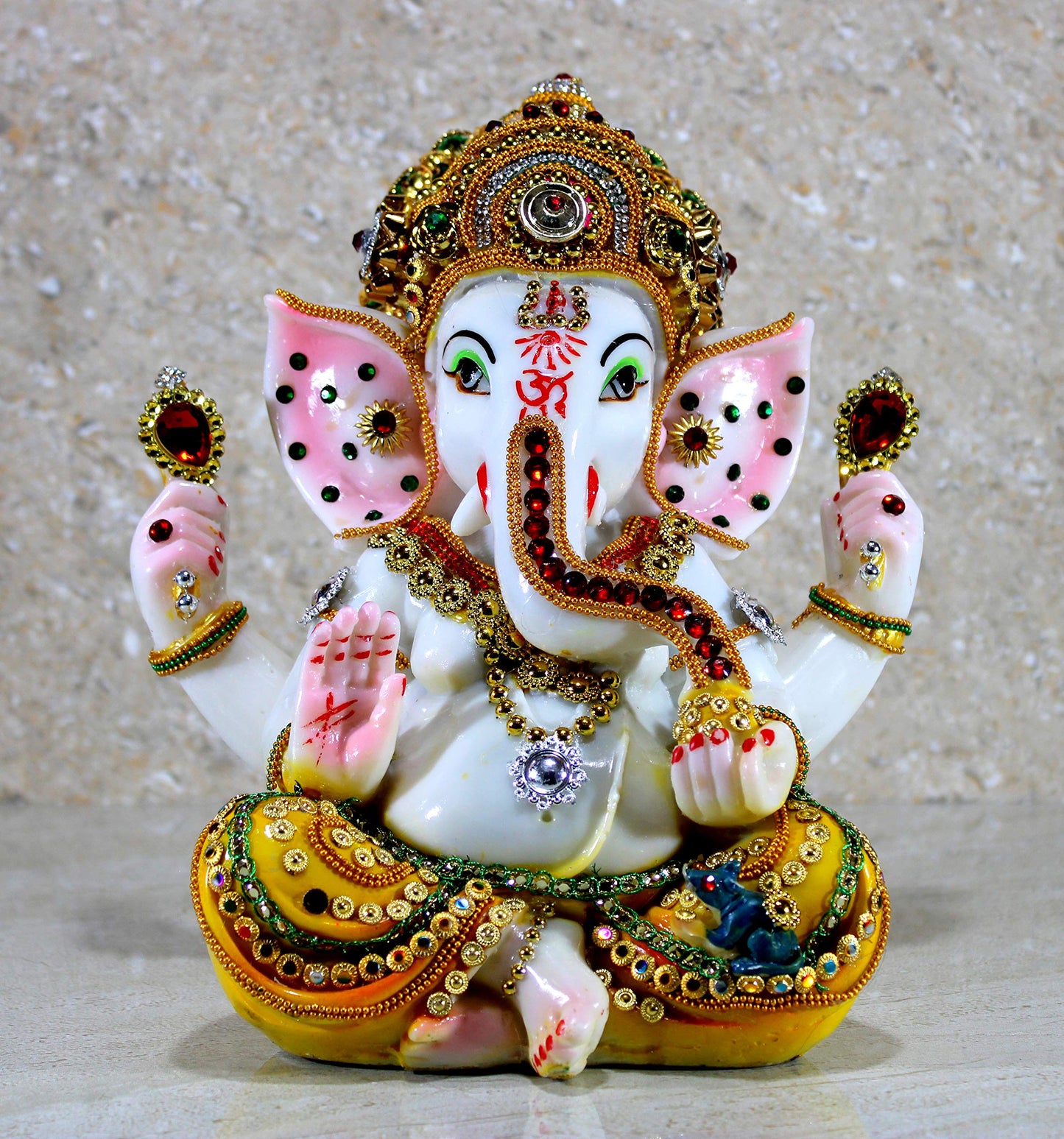 eSplanade Resin Ganesha Ganesh Murti Idol Statue Sculpture - Multi-Colour - 9" Inches