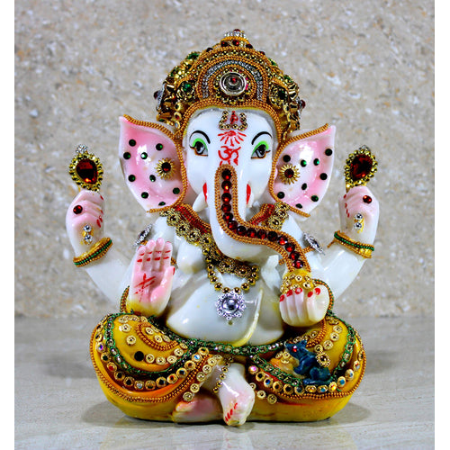 eSplanade Resin Ganesha Ganesh Murti Idol Statue Sculpture - Multi-colour - 9