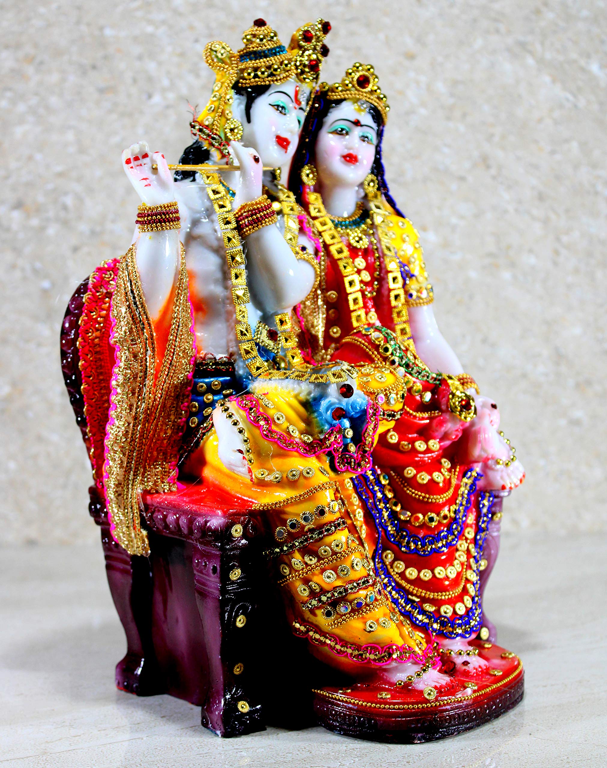 eSplanade Resin Radha Krishna Murti Idol Statue Sculpture for Home Temple and Decor