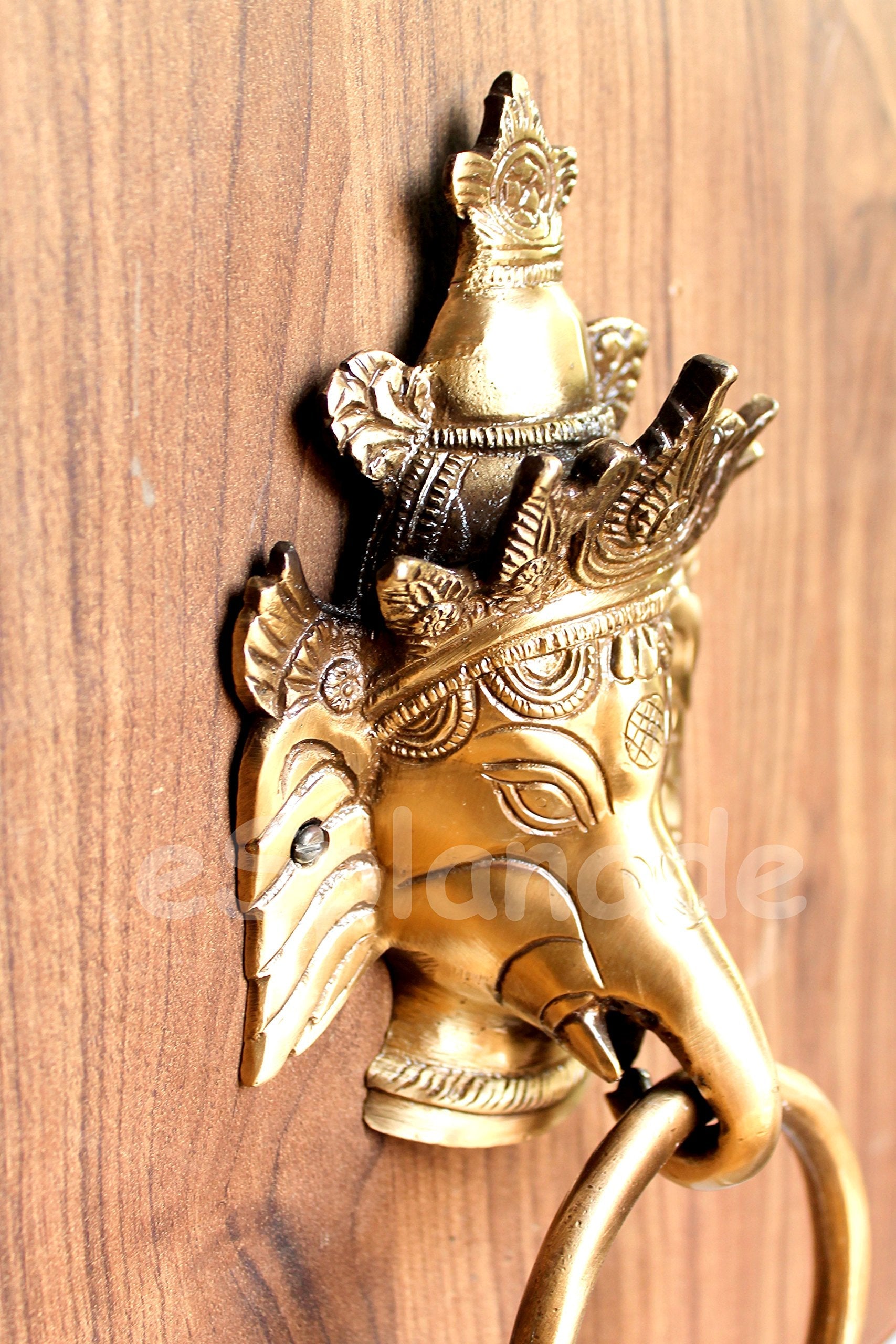 eSplanade Horse Rabbit Reindeer Elephant Brass Door Knockers | Door Decor Accessories | Brass Gate Knockers (Reindeer, Ganesh, Horse, Buddha, Elephant))