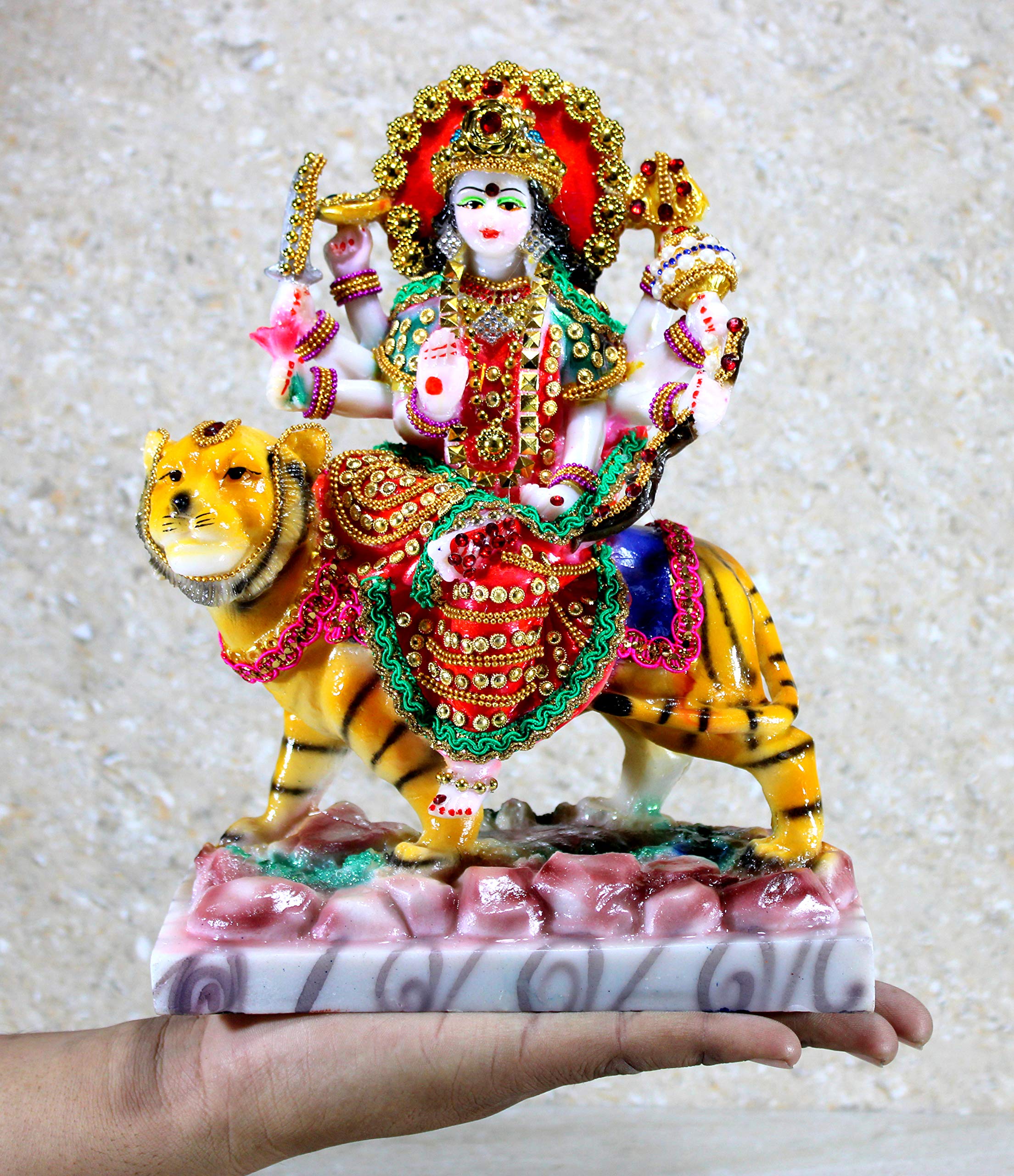 eSplanade Maa Durga Mata Rani Statue Idol for Home Mandir (8") | Navratri Pooja | Durga Maa - Resin - Multicolour