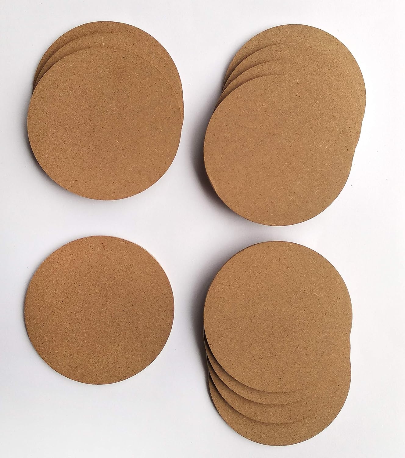 IVEI MDF DIY Coasters Wood Sheet Craft -MDF Plain Wooden Coasters Round Shaped Blank Cutouts for Painting Wooden Sheet Craft, Decoupage, Resin Art Work & Decoration - Set of 12 (3.53.5 0.25 each)