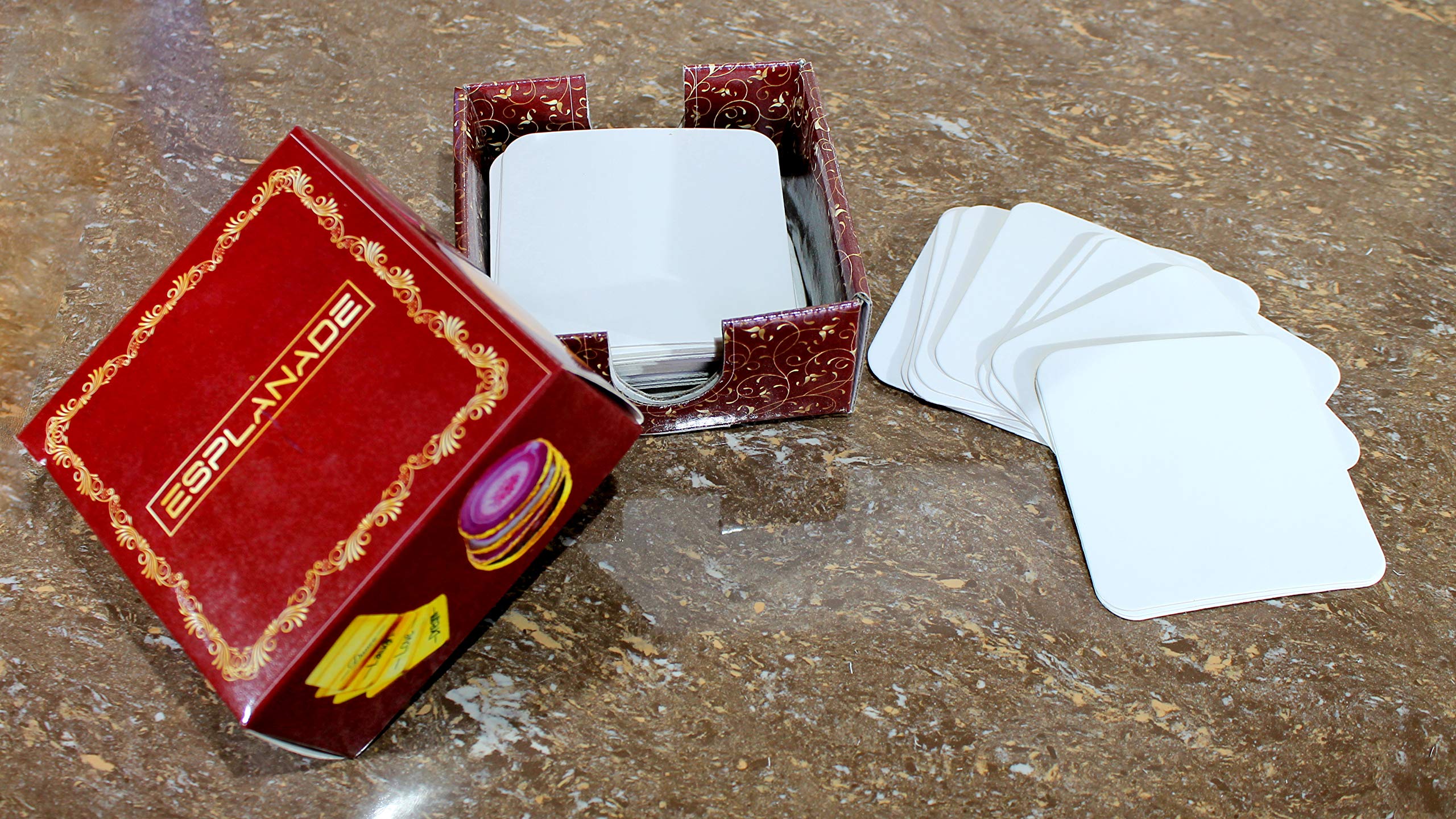 eSplanade Disposable Paper Coasters - Use and Throw Reversible Paper Coasters