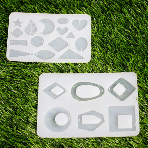 IVEI Resin Jewelry Mold Tray - DIY Set of 2 with Multiple Designs for Jewelry Making - Durable, Flexible Silicone Molds for Crafting Earrings, Pendants, Bracelets, and More - Easy Release & Non-Stick
