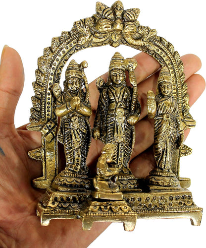 eSplanade 5.5" Brass Ram Darbar (Rama, Sita, Laxman, Hanuman) Murti Idol Statue Sculpture