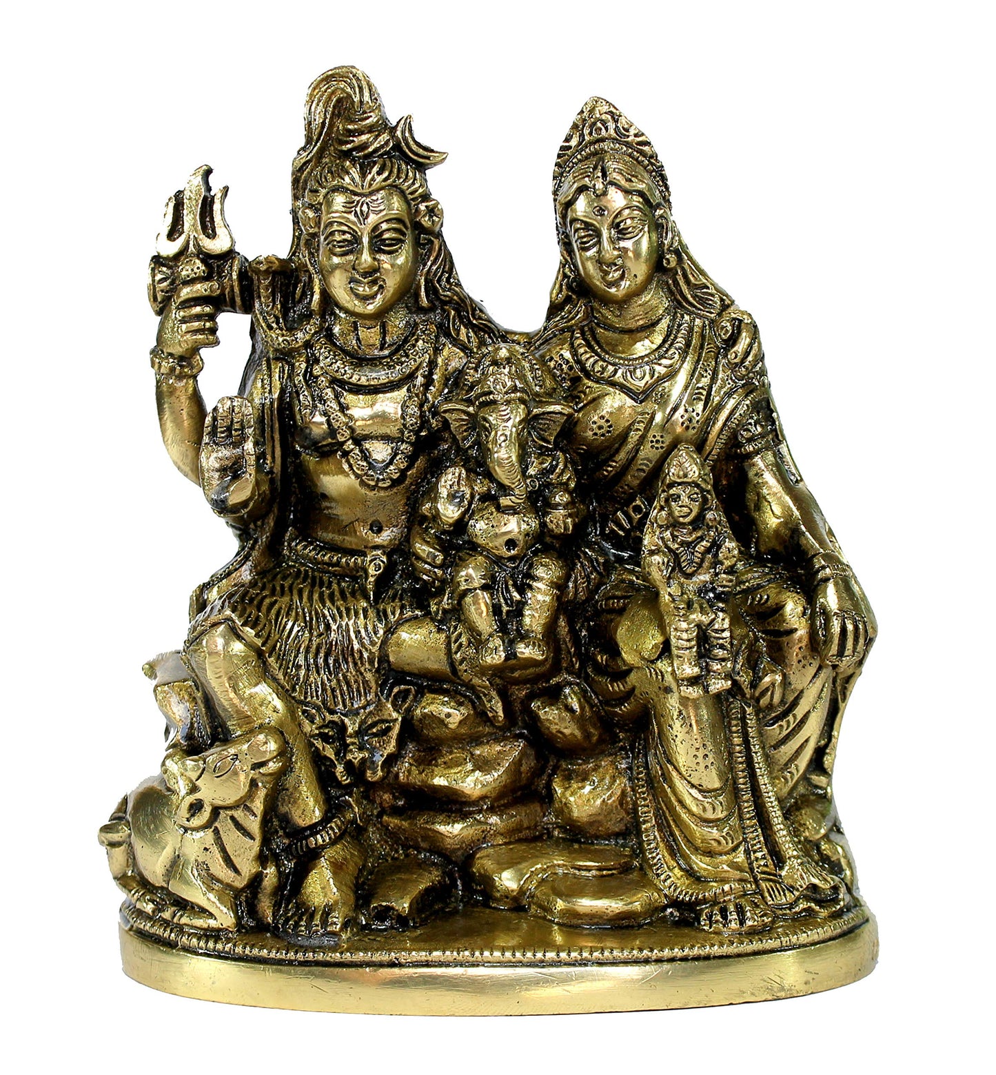 eSplanade Brass Shiva Shiv Bholenath Trishul Trident with Damru - 11" Inches