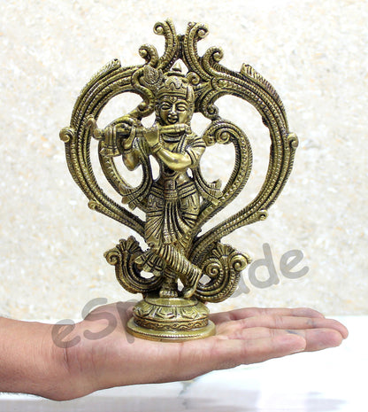 eSplanade - 8" Premium Brass Krishna Statue | Gopal/Gopala Idol Murti | Pooja Praying Idol | Home Decor.