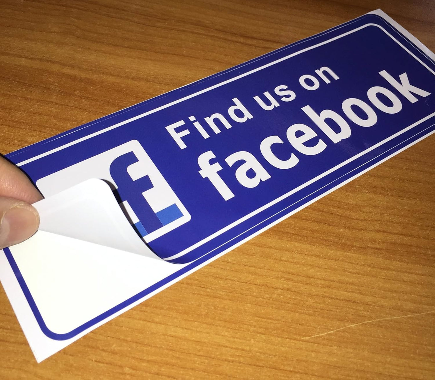 eSplanade FIND US ON Facebook Sign Sticker Decal - Easy to Mount Weather Resistant Long Lasting Ink Size (9" x 3")