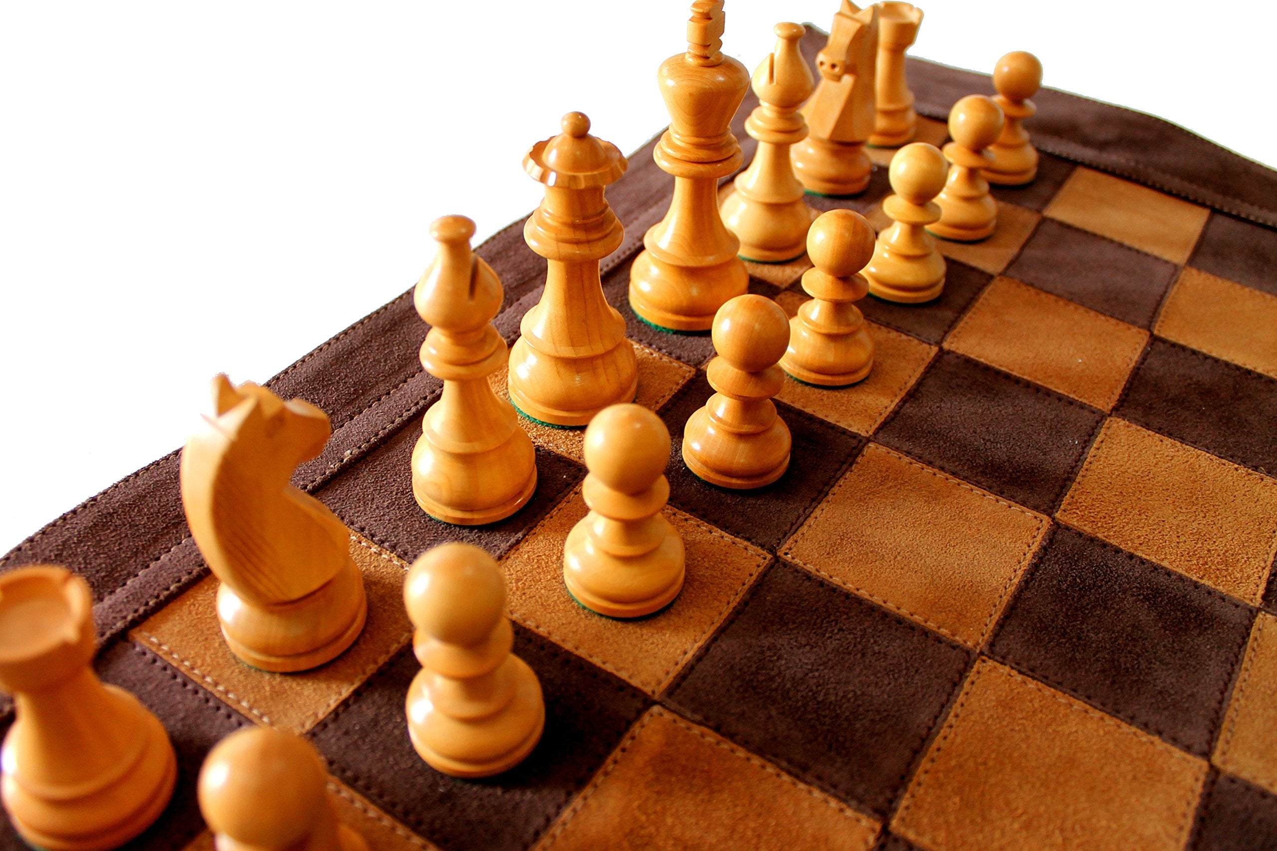 StonKraft - Big Size 19" x 19" Genuine Leather Chess Board | Roll-up Tournament Chess