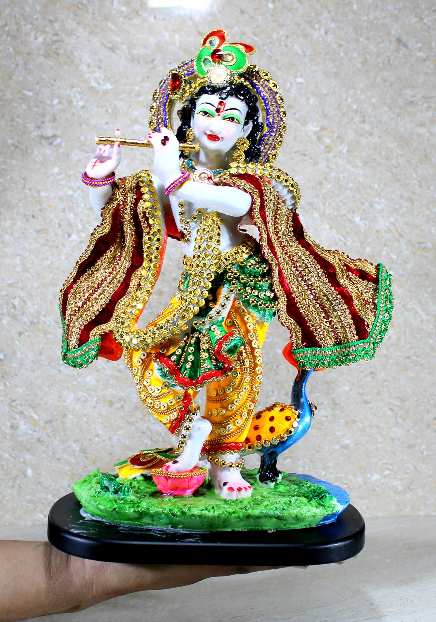 eSplanade Resin Krishna Kishan Murti Idol Statue Sculpture (11") Multicolour