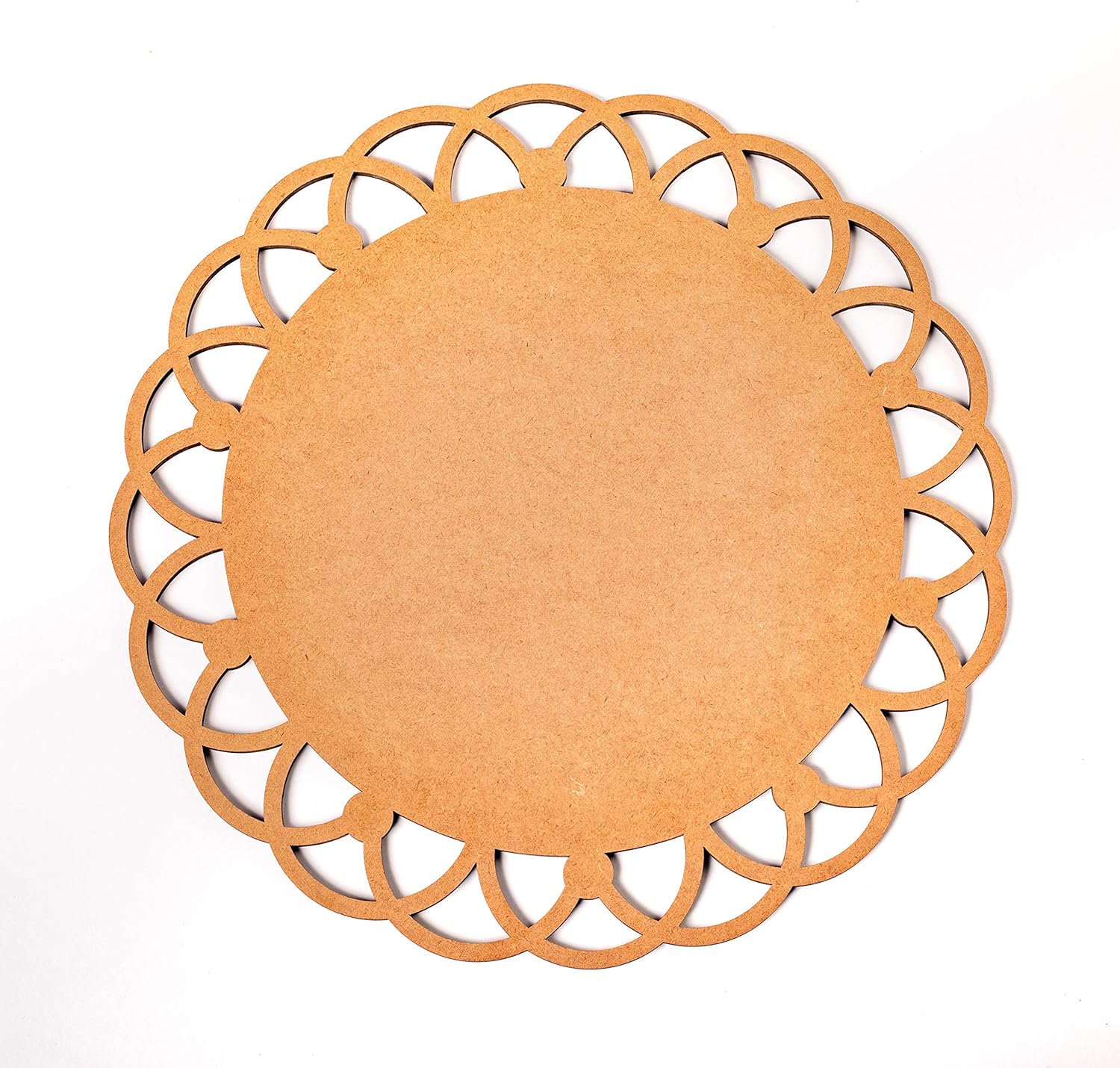 IVEI DIY MDF Ornate Round Placemat - Set 0f 2-Cutwork Painting Wooden Sheet Craft - for Decoupage MDF Plains, Resin Artwork & Decoration