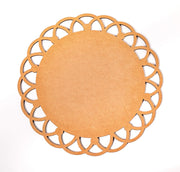 IVEI DIY MDF Ornate Round Placemat - Set 0f 2-Cutwork Painting Wooden Sheet Craft - for Decoupage MDF Plains, Resin Artwork & Decoration