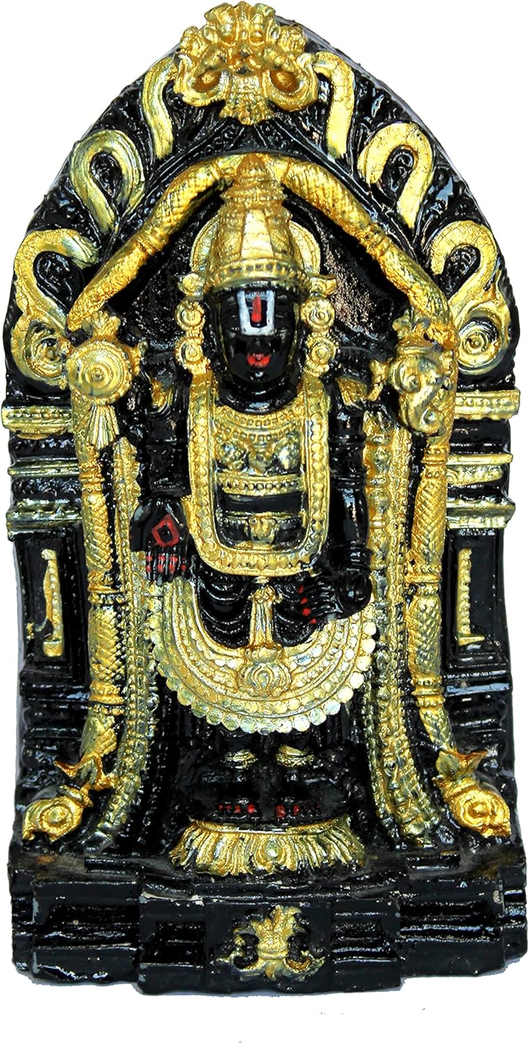 eSplanade Resin Balaji Venkatesh Tirupati Statue Murti Idol - 6 inches | Pooja Idols | Tirupathi Balaji | Home Decor