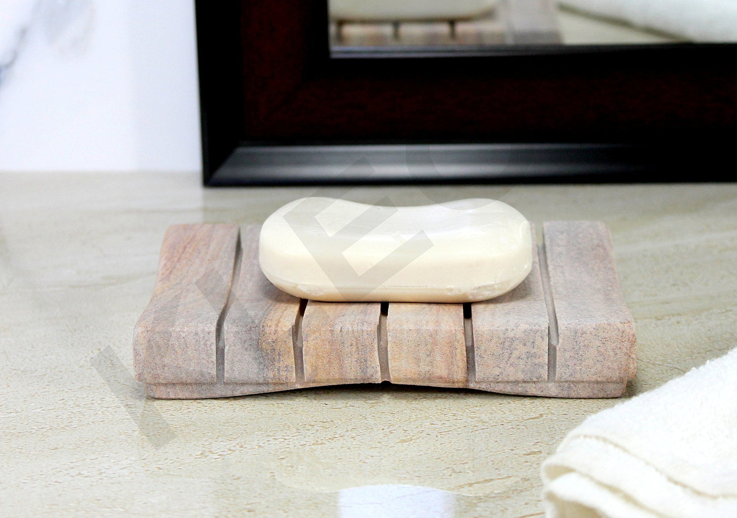 KLEO Soap Dish - Rigged Design | Water Absorbent | Soap Holder | Soap Tray | Soap Case | Luxury Bath Accessories