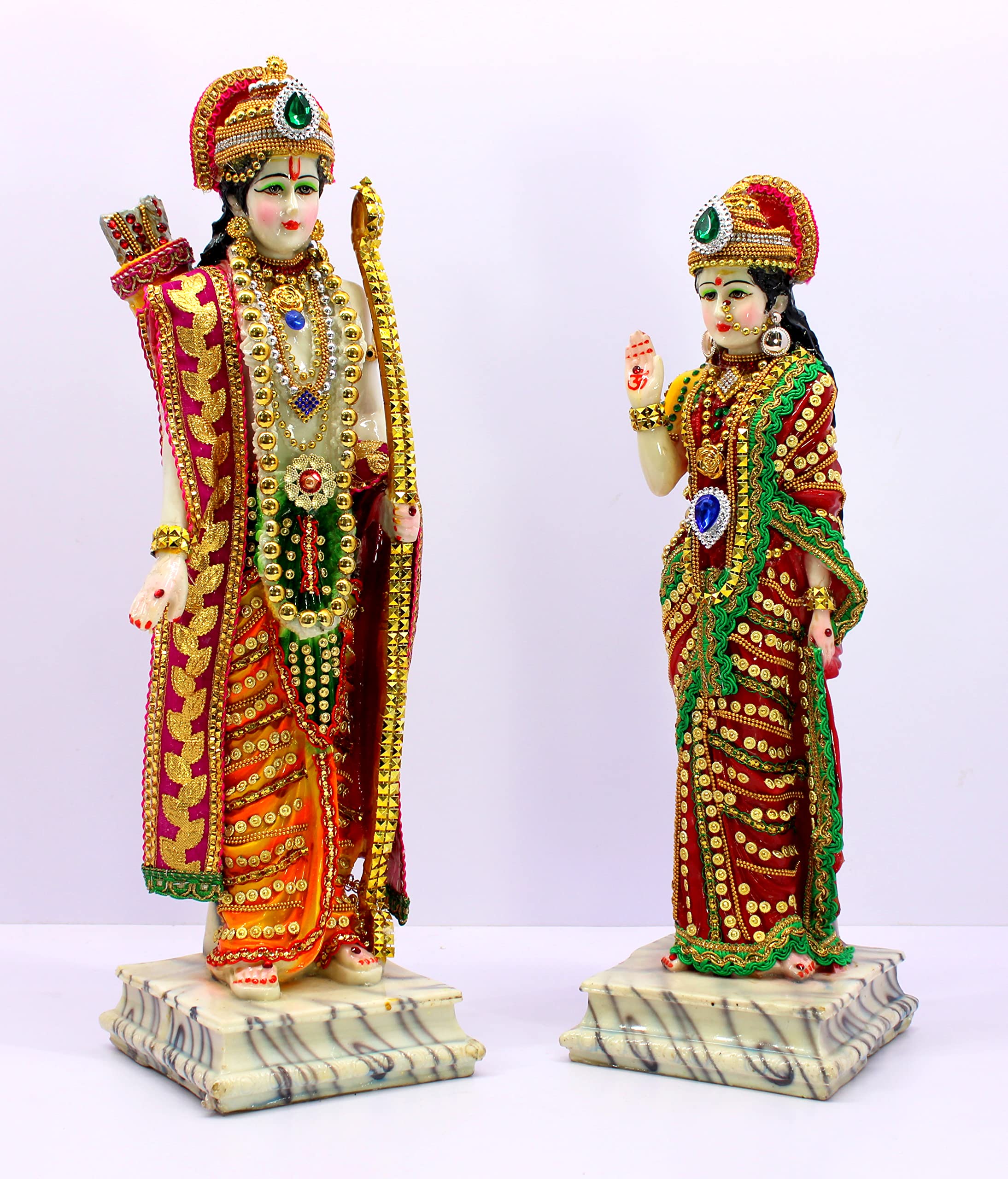 eSplanade Ram ji Shri Ram and Sita Maa Murti Idol Statue Sculpture | Decorative Items - Home Decor | Resin - Multi - 18" Inches (Big Size)