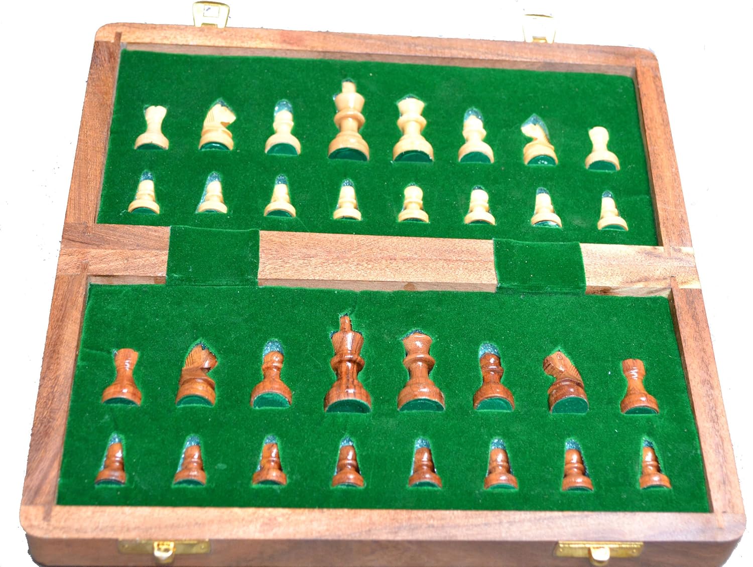StonKraft 10" x 10" Wooden Chess Game Board Set + Wooden Chess Pieces