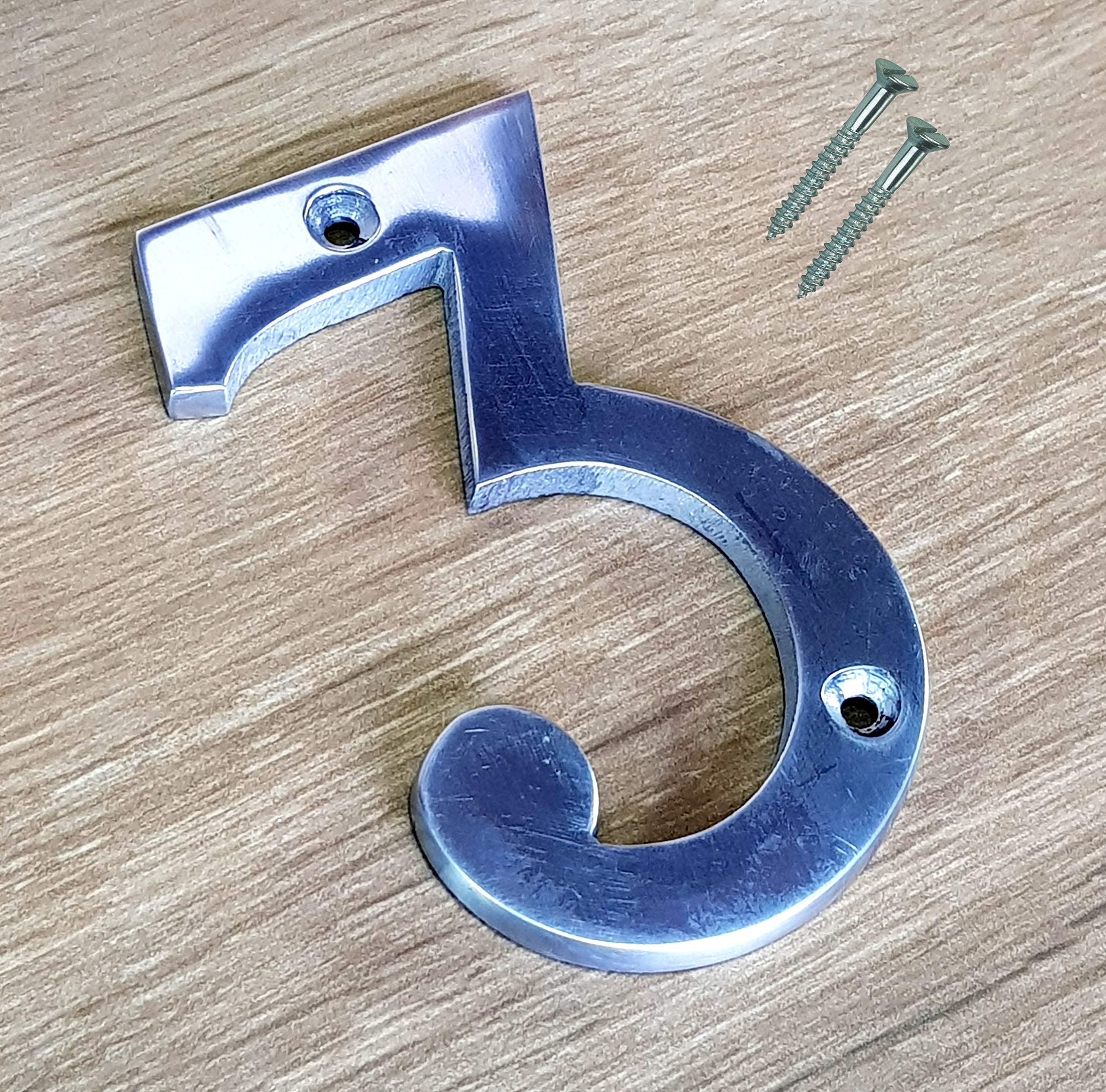 eSplanade 4" Aluminum House Hotel Door Number Plaque Sticky Numeric Numerical Digit 0-9