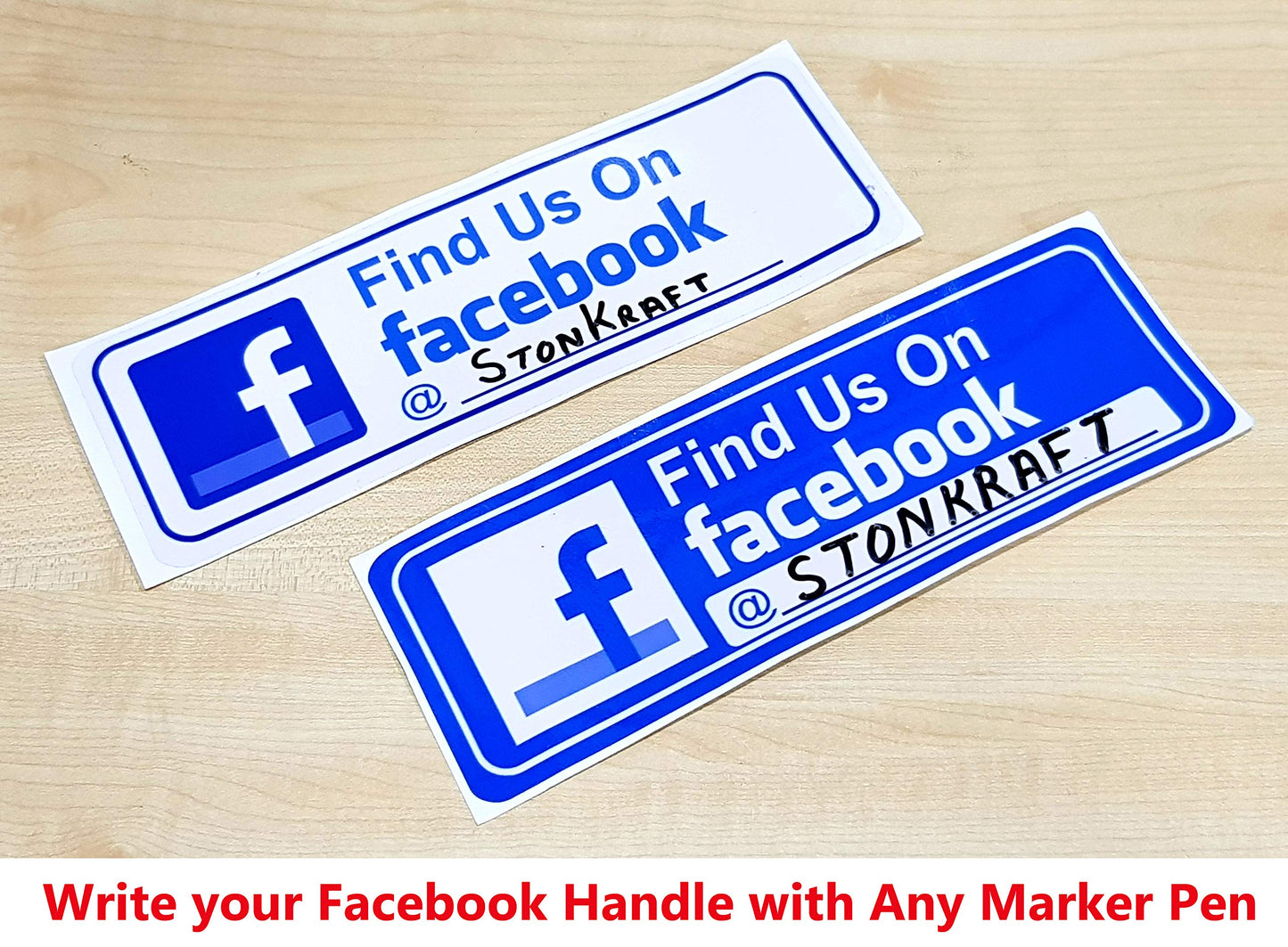 eSplanade FIND US ON Facebook Sign Sticker Decal - Easy to Mount Weather Resistant Long Lasting Ink Size (9" x 3")