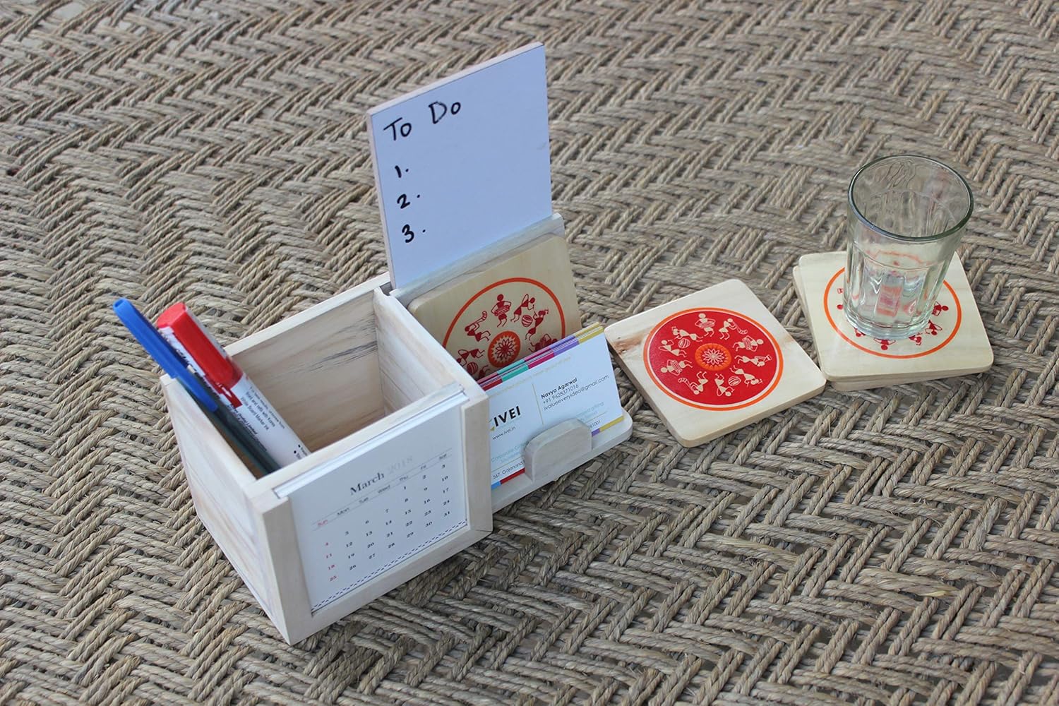 IVEI Warli Multi-Utility Calendar Desk Organizer