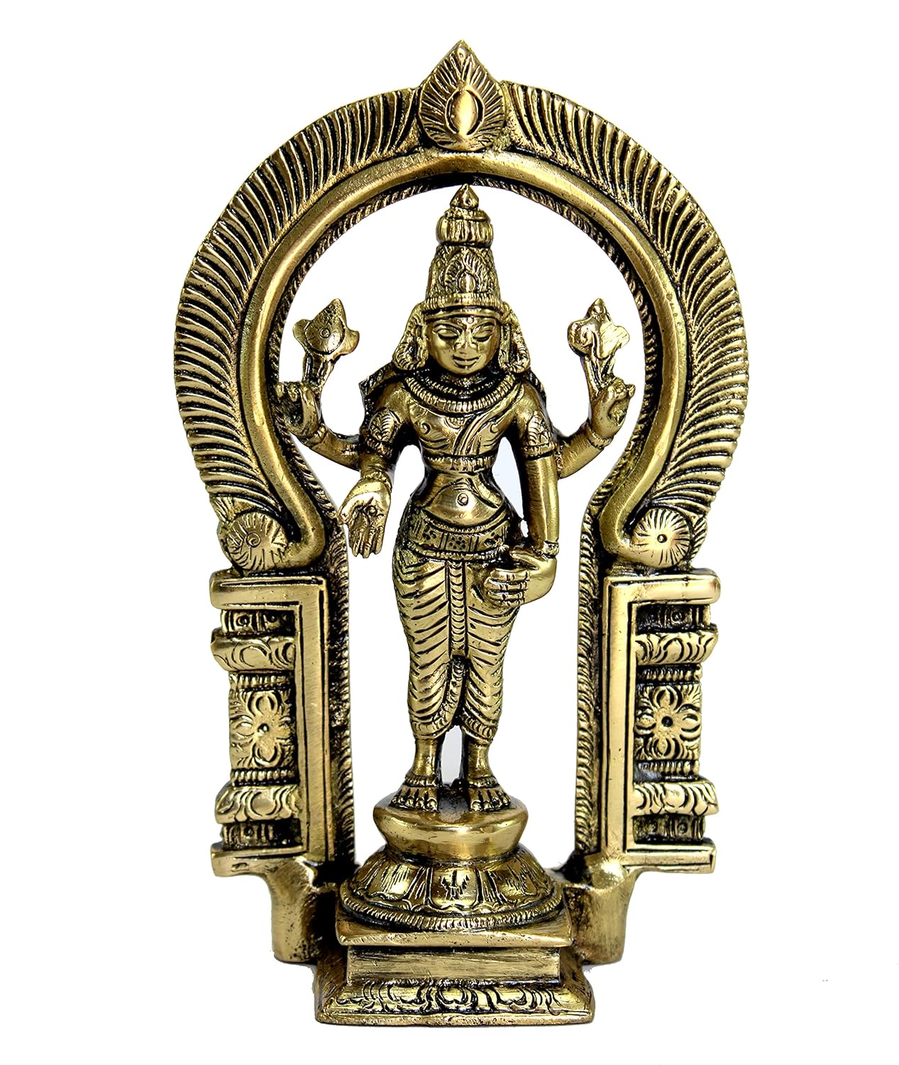 ESPLANADE Brass Balaji Moorti Murti Idol Statue Praying Idol for Pooja, Vishnu Narayan - Home Decor (7" inches Height)