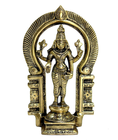 ESPLANADE Brass Balaji Moorti Murti Idol Statue Praying Idol for Pooja, Vishnu Narayan - Home Decor (7" inches Height)