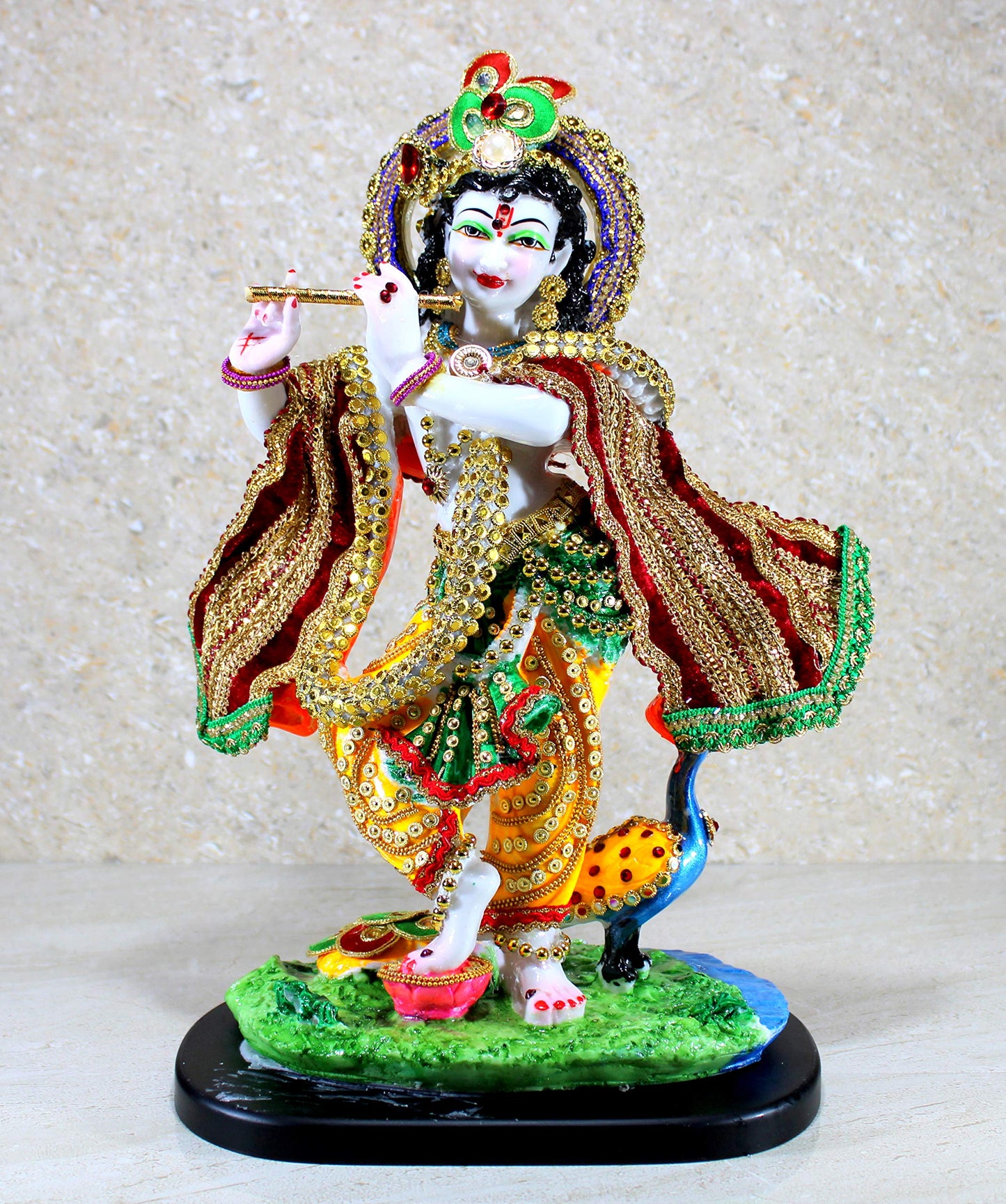 eSplanade Resin Krishna Kishan Murti Idol Statue Sculpture (11") Multicolour