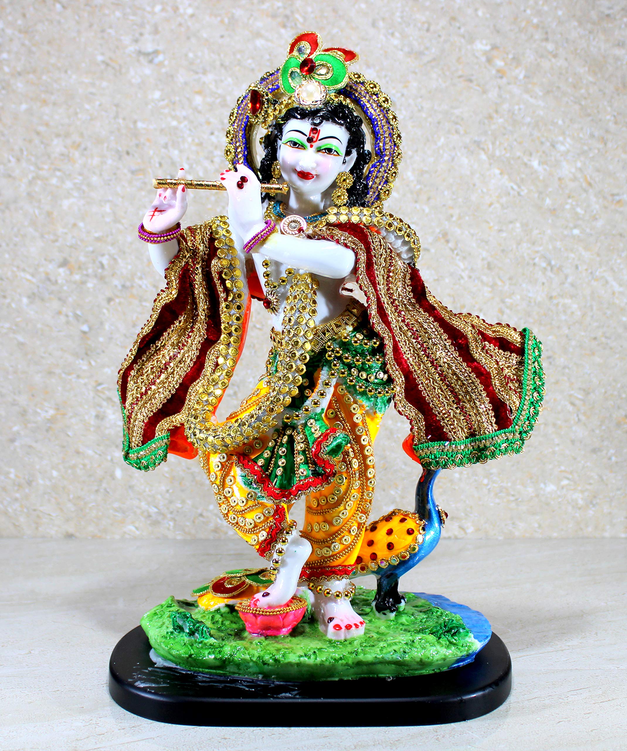eSplanade Resin Krishna Kishan Murti Idol Statue Sculpture (11", 12.5", 14" Inches) Multicolour