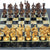 StonKraft Collectiblck e Black Marble & (MOP) Mother of Pearl Chess Board Set + Brass Chess Pieces - Decorative Stone Chess - Home Decor - 15" Inches