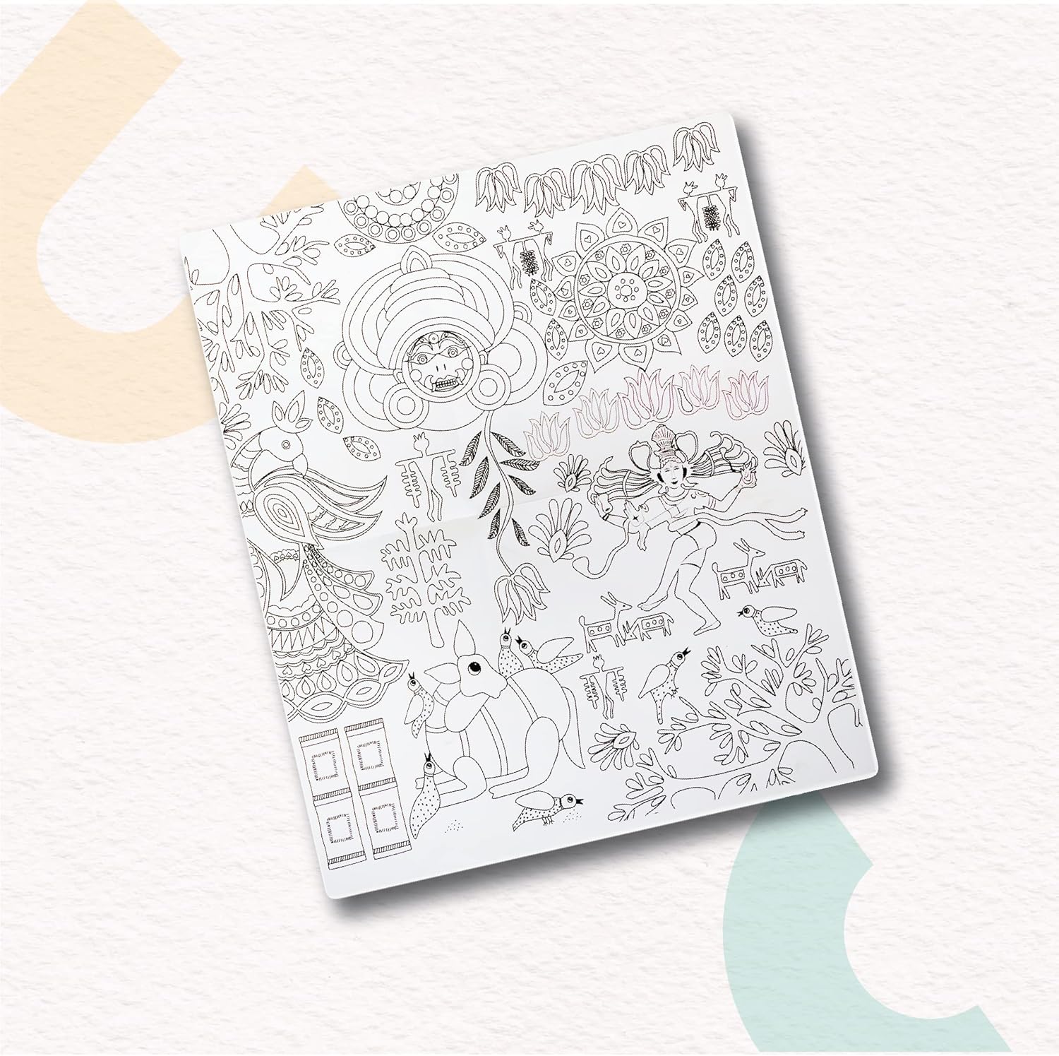 Art of Ancient India - Jumbo Colouring Sheet, Art Supplies for Kids, Colouring Book | Yug Games | Yug Books | Yug Publications