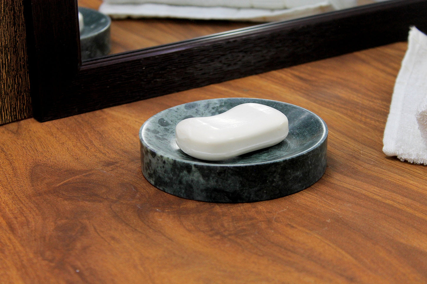 KLEO Stone Soap Dish - Rigged Design | Water Absorbent | Natural Stone | Soap Holder | Soap Tray | Soap Case | Luxury Bath Accessories