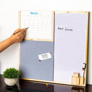 IVEI Combination Board with Planner, Pin Board & Whiteboard - Grey - Innovative Organizer for Kids and Adults to Do Boards – Best Gift for Home, Office, School- Grey, Wine
