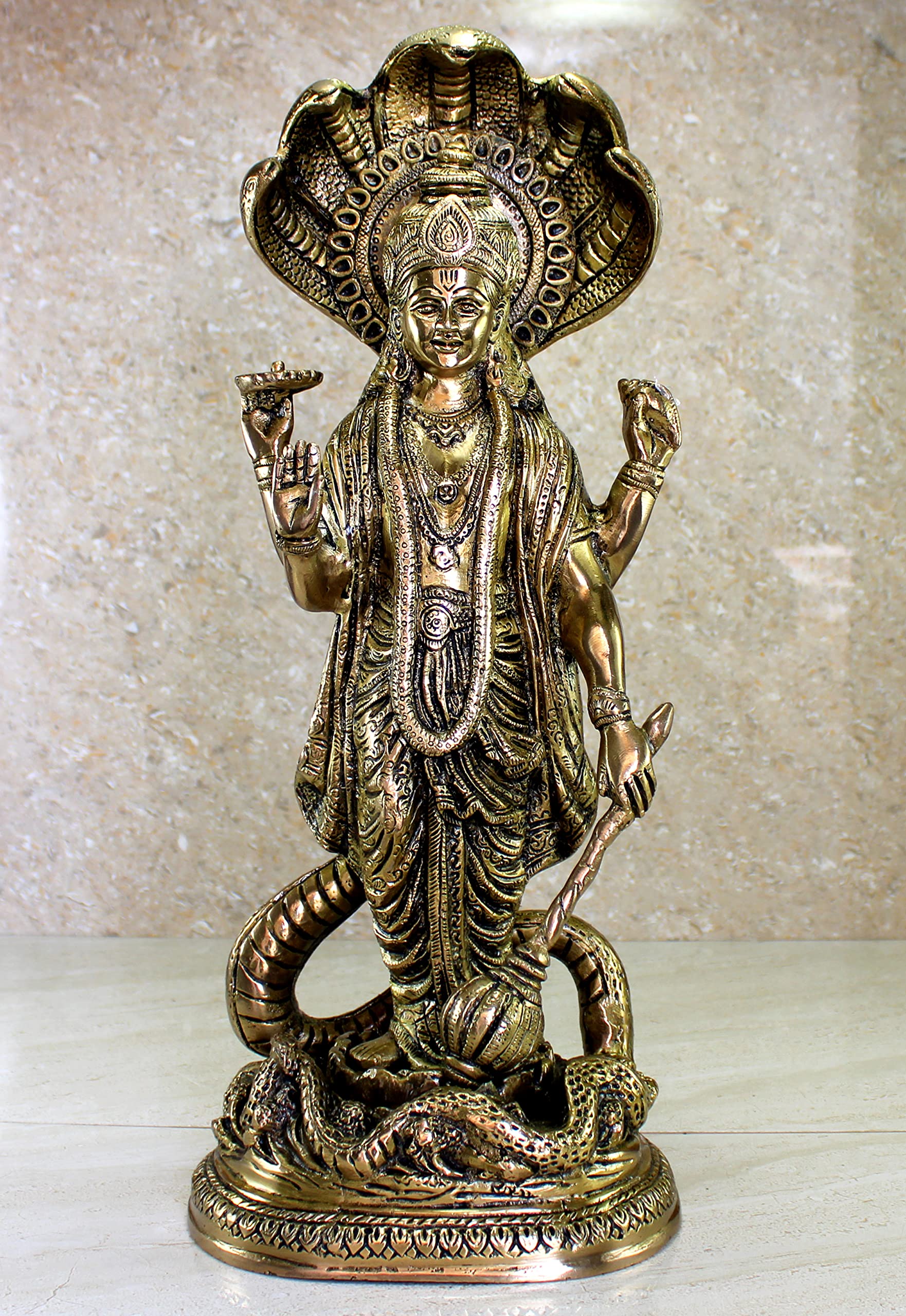 ESPLANADE Brass Vishnu Narayan Moorti Murti Idol Statue | Pooja Idols - Home Decor | 17" Inches (Big Size)