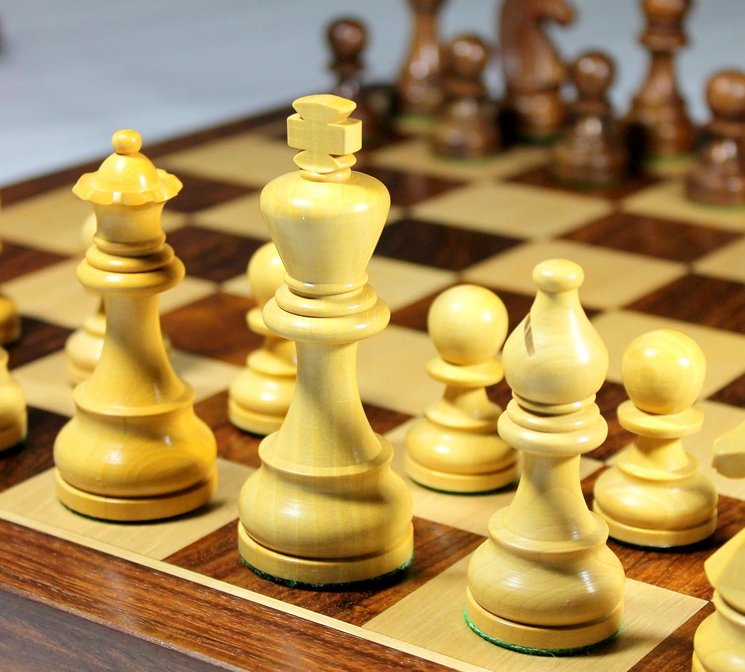 StonKraft Collectible Wooden Folding Chess Game Board Set+Wooden Crafted Pieces with Extra Queen