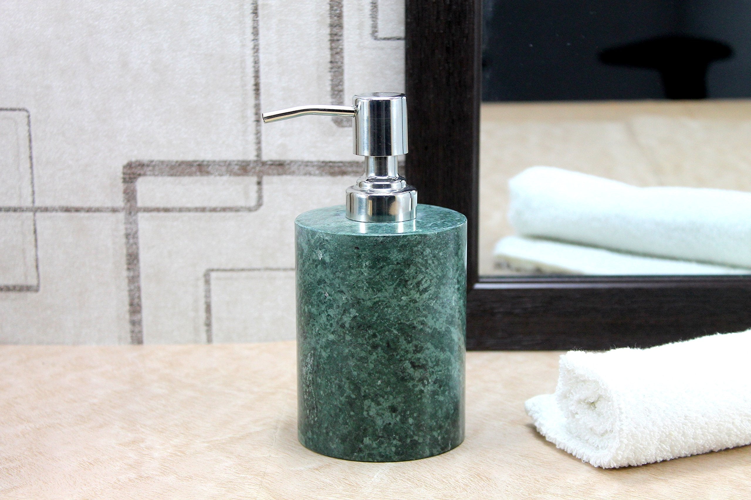 KLEO Marble Soap/Lotion Dispenser - Stone Bathroom Accessories Set Marble Bath Set