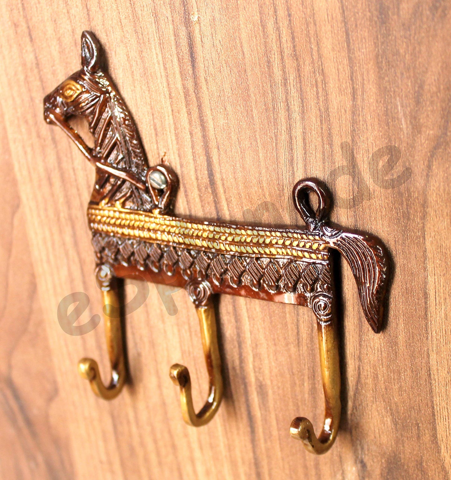 eSplanade Brass Fighting Lions Key Stand | Key Holder Hanger Hook, Wall Key Holder, Keys Rack Hook, Key Hanging Hooks Multi