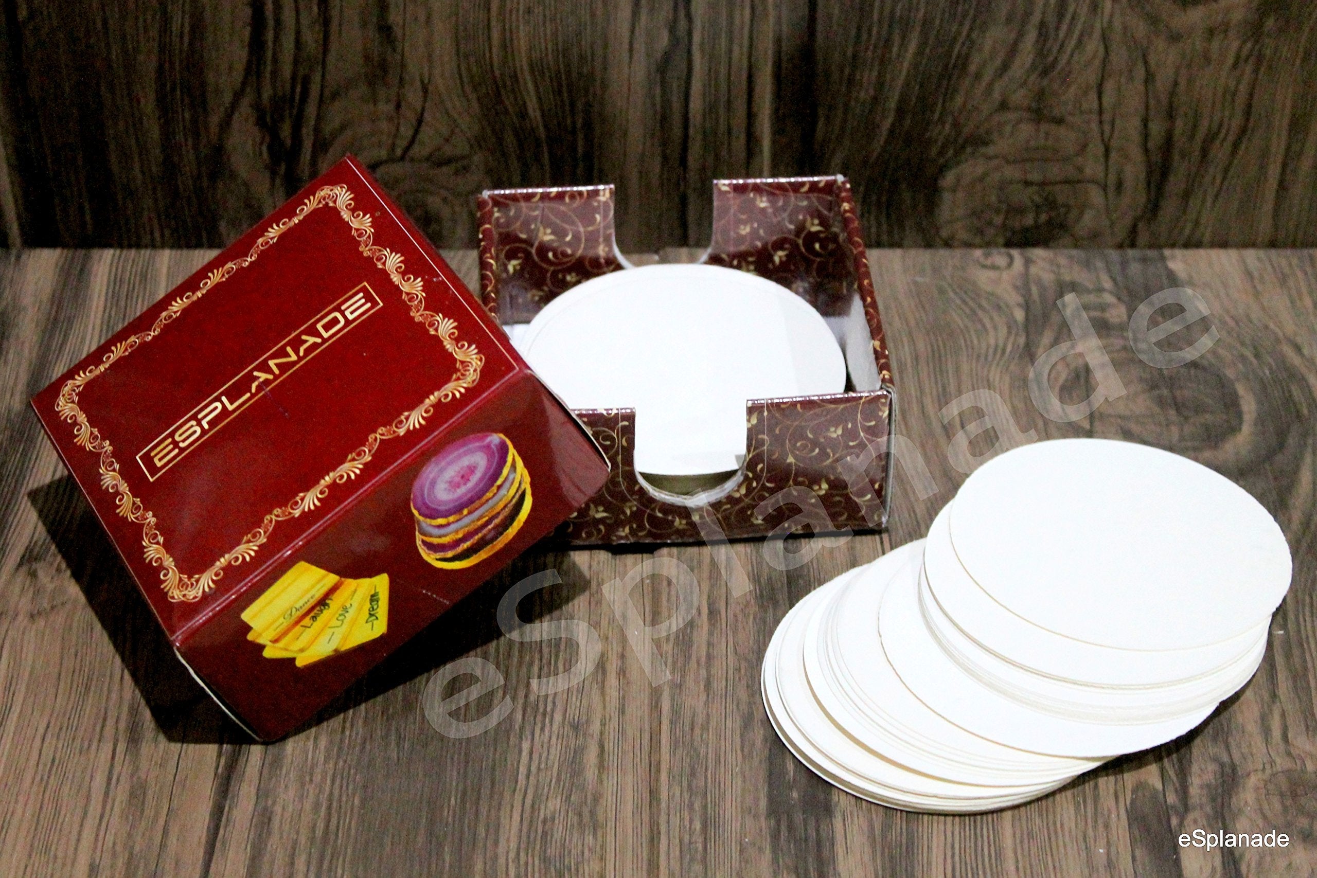 eSplanade Disposable Paper Coasters - Use and Throw Reversible Paper Coasters