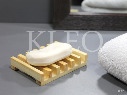 KLEO - Natural Wooden Soap Holder Soap Dish (Set of 2)