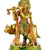 StonKraft - Lord Krishna Kishan Kanha with Kamdhenu Cow Murti Idol Statue Sculpture - Brass - 8" - Multicolor