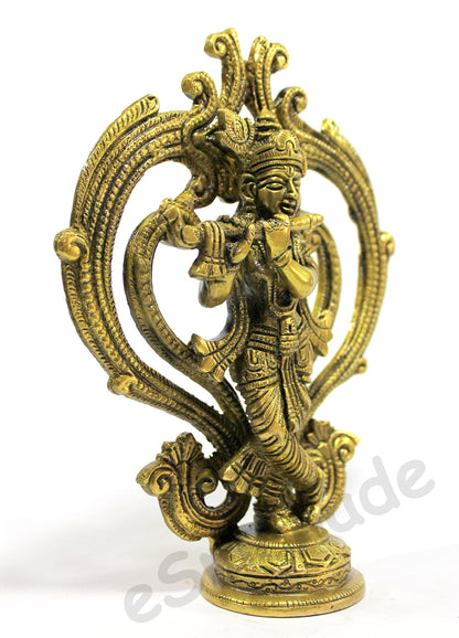 eSplanade - 8" Premium Brass Krishna Statue | Gopal/Gopala Idol Murti | Pooja Praying Idol | Home Decor.