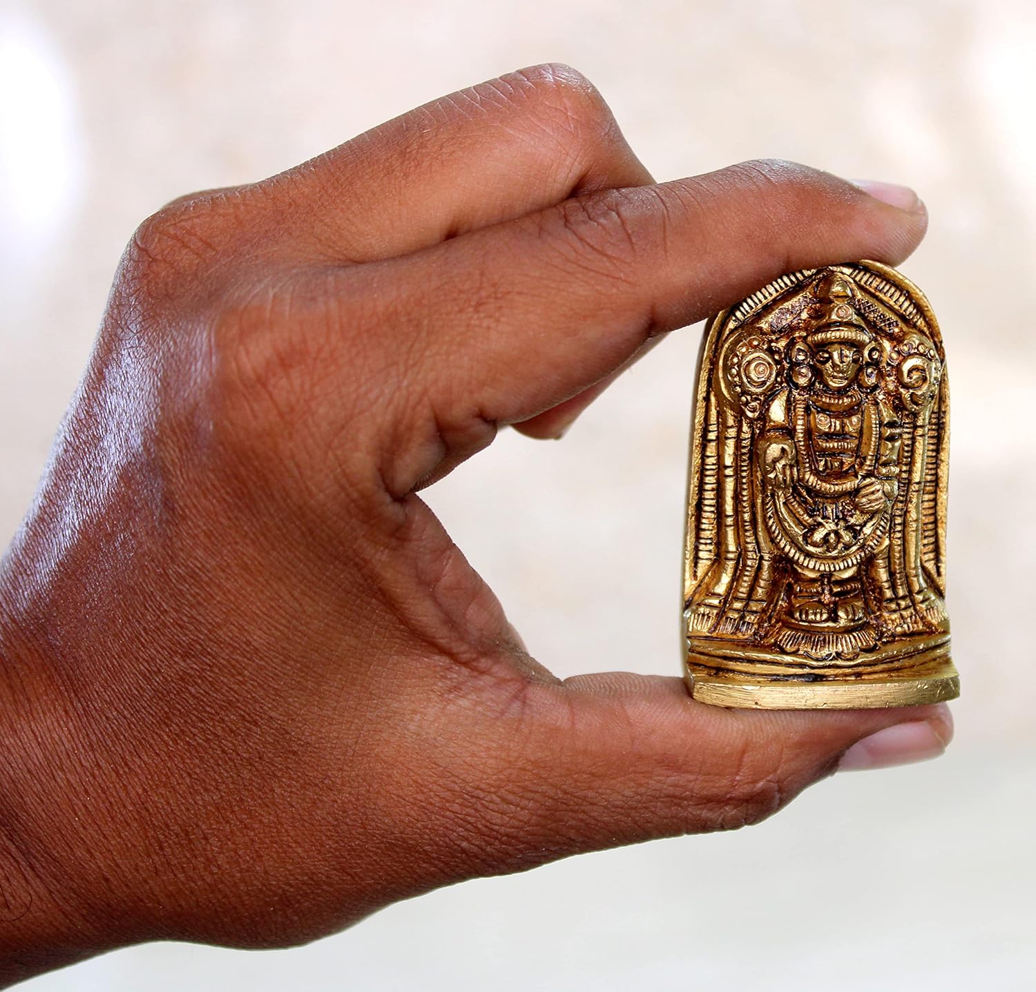 eSplanade Brass Balaji Venkatesh Tirupati Murti Idol Statue Sculpture | Pooja Idols | Tirupathi Balaji | Home Decor | Brass Statue - 2" Inches