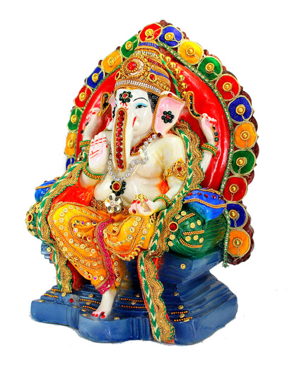 eSplanade Resin Ganesh Ganesha Ganpati Murti Idol Statue Sculpture (13") | Pooja Idols | Home Decor