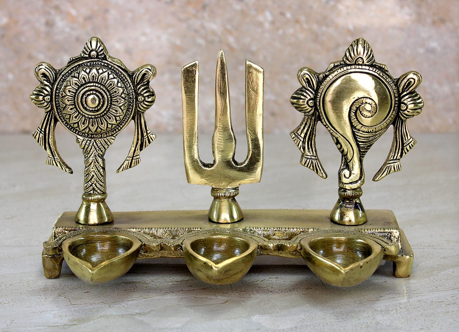 ESPLANADE Brass Tree of Life Diya Sculpture Decorative Show Piece - Home Office Decor - Spiritual Items | Golden - 8.5" Inches