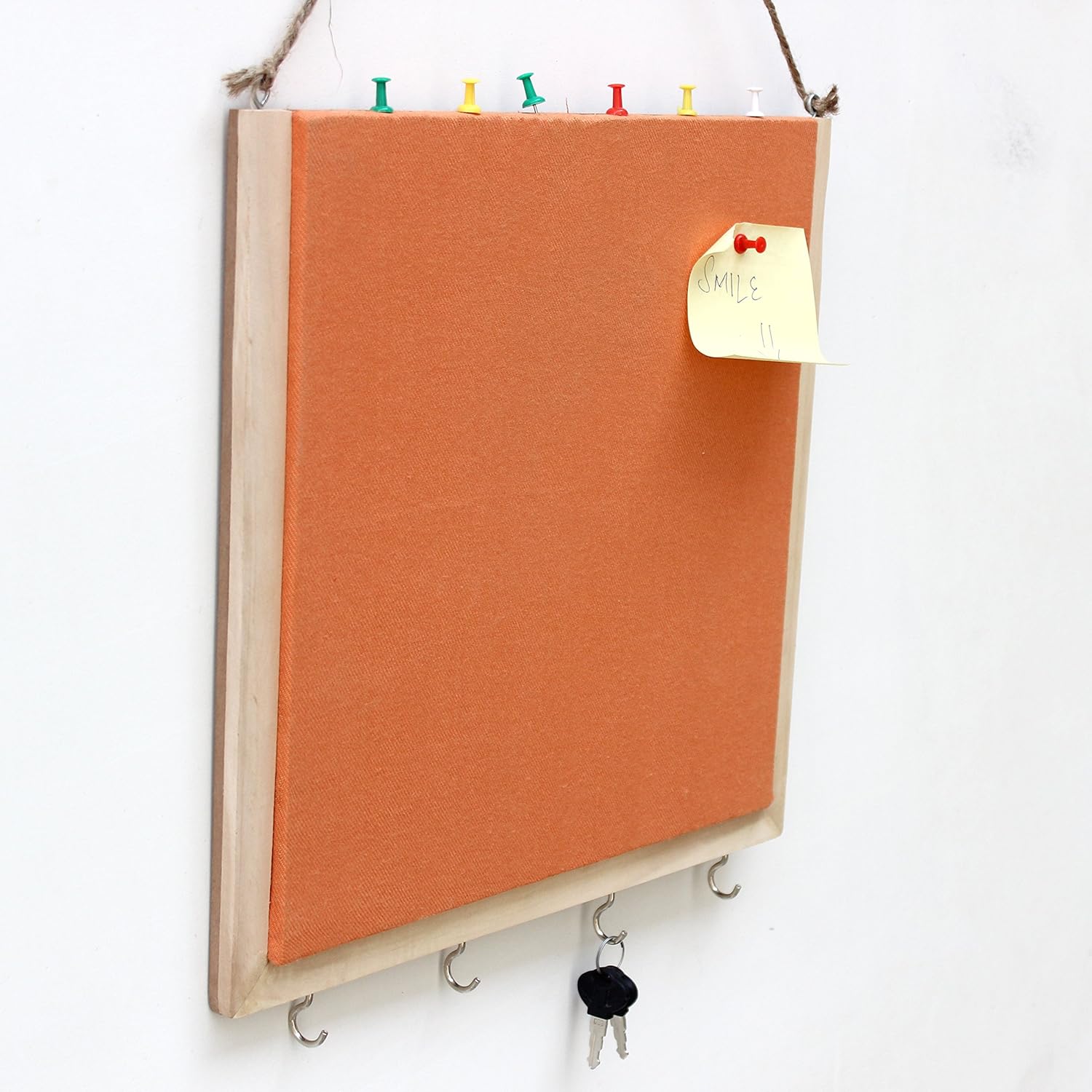 IVEI Smart pin Board and Key Holder Combination - Organizer Boards - Orange Bulletin Board